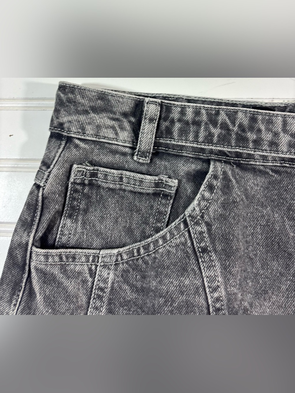 Pretty Little Things Plus Curved Hem Denim Mini Skirt Cotton Womens Size 12 - Picture 7 of 16